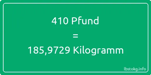 410 lbs bis kg - 410 Pfund bis Kilogramm