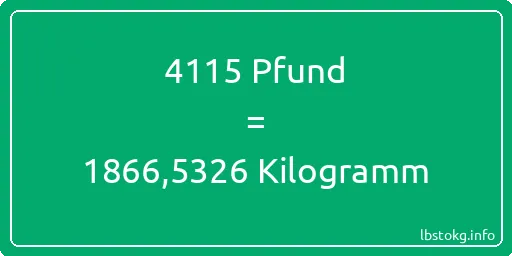 4115 lbs bis kg - 4115 Pfund bis Kilogramm