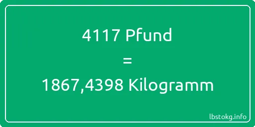 4117 lbs bis kg - 4117 Pfund bis Kilogramm