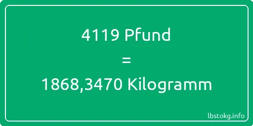 4119 lbs bis kg - 4119 Pfund bis Kilogramm