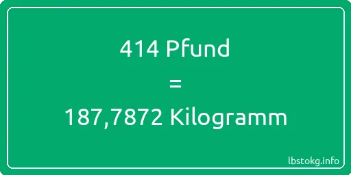 414 lbs bis kg - 414 Pfund bis Kilogramm