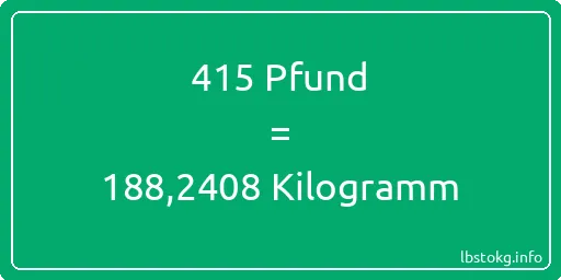 415 lbs bis kg - 415 Pfund bis Kilogramm