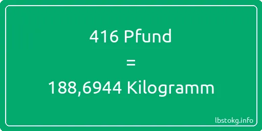 416 lbs bis kg - 416 Pfund bis Kilogramm