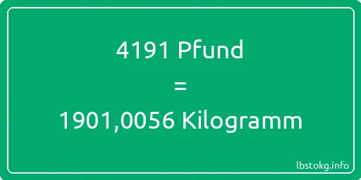 4191 lbs bis kg - 4191 Pfund bis Kilogramm