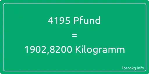 4195 lbs bis kg - 4195 Pfund bis Kilogramm