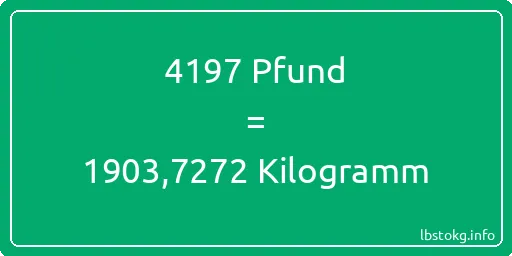 4197 lbs bis kg - 4197 Pfund bis Kilogramm