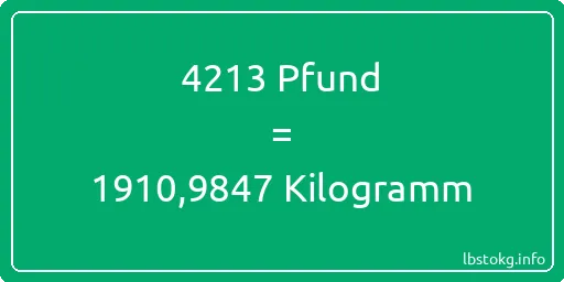 4213 lbs bis kg - 4213 Pfund bis Kilogramm