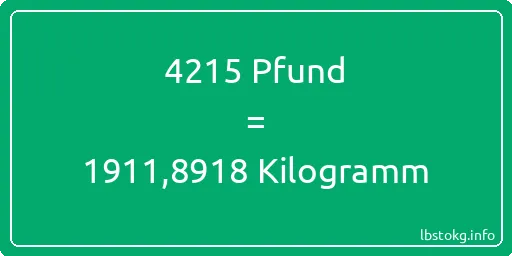 4215 lbs bis kg - 4215 Pfund bis Kilogramm