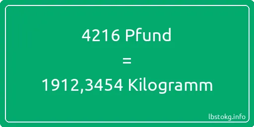 4216 lbs bis kg - 4216 Pfund bis Kilogramm