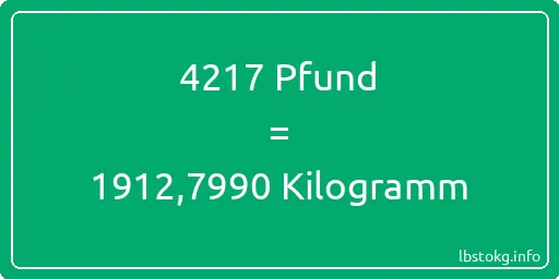 4217 lbs bis kg - 4217 Pfund bis Kilogramm