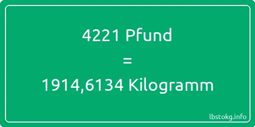 4221 lbs bis kg - 4221 Pfund bis Kilogramm