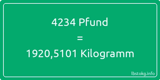 4234 lbs bis kg - 4234 Pfund bis Kilogramm