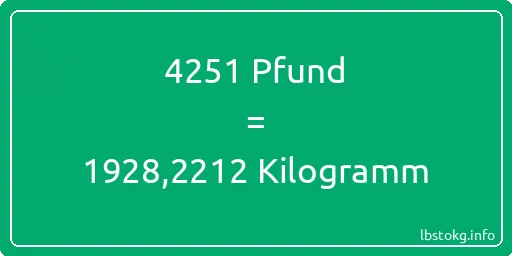 4251 lbs bis kg - 4251 Pfund bis Kilogramm