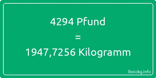 4294 lbs bis kg - 4294 Pfund bis Kilogramm