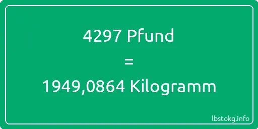 4297 lbs bis kg - 4297 Pfund bis Kilogramm