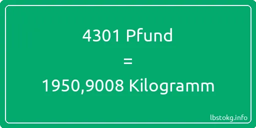 4301 lbs bis kg - 4301 Pfund bis Kilogramm