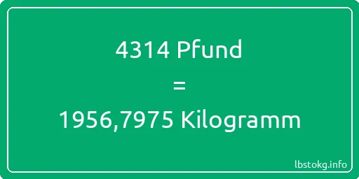 4314 lbs bis kg - 4314 Pfund bis Kilogramm