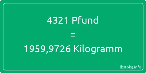 4321 lbs bis kg - 4321 Pfund bis Kilogramm