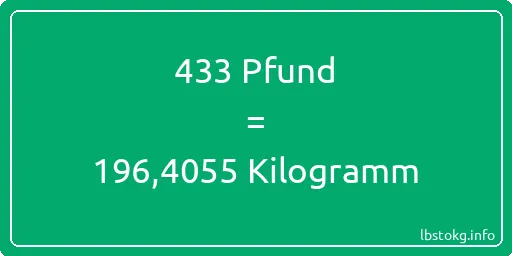 433 lbs bis kg - 433 Pfund bis Kilogramm