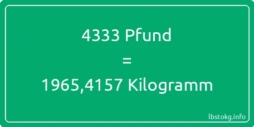 4333 lbs bis kg - 4333 Pfund bis Kilogramm