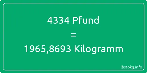 4334 lbs bis kg - 4334 Pfund bis Kilogramm