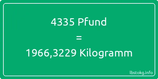 4335 lbs bis kg - 4335 Pfund bis Kilogramm