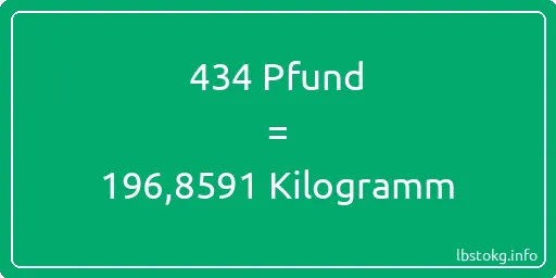 434 lbs bis kg - 434 Pfund bis Kilogramm