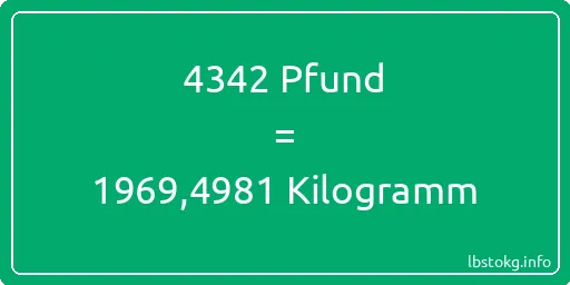 4342 lbs bis kg - 4342 Pfund bis Kilogramm