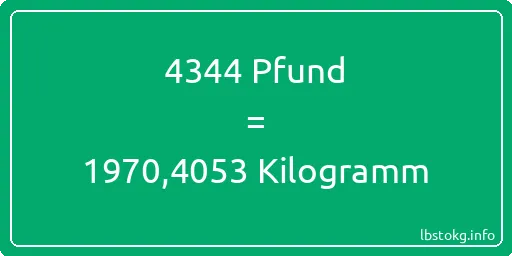 4344 lbs bis kg - 4344 Pfund bis Kilogramm