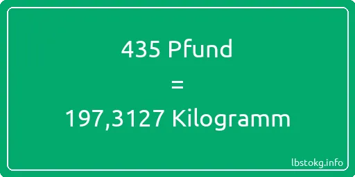 435 lbs bis kg - 435 Pfund bis Kilogramm