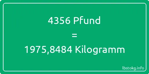 4356 lbs bis kg - 4356 Pfund bis Kilogramm