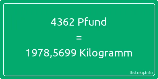 4362 lbs bis kg - 4362 Pfund bis Kilogramm