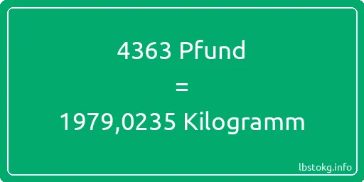 4363 lbs bis kg - 4363 Pfund bis Kilogramm