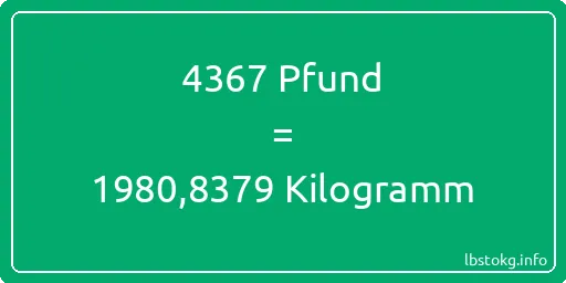 4367 lbs bis kg - 4367 Pfund bis Kilogramm