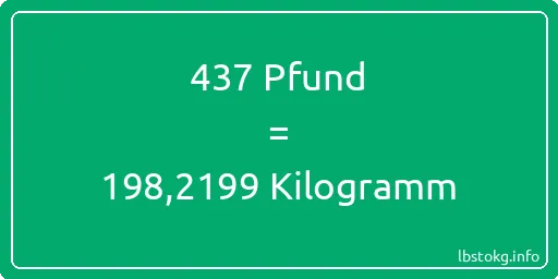 437 lbs bis kg - 437 Pfund bis Kilogramm