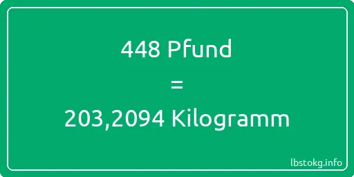 448 lbs bis kg - 448 Pfund bis Kilogramm