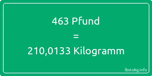 463 lbs bis kg - 463 Pfund bis Kilogramm