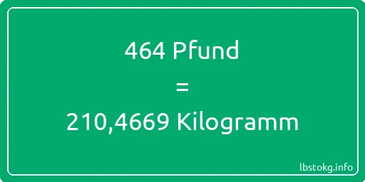 464 lbs bis kg - 464 Pfund bis Kilogramm