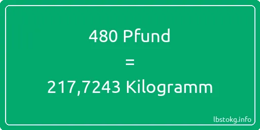 480 lbs bis kg - 480 Pfund bis Kilogramm