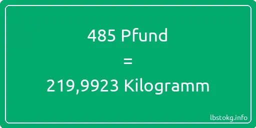 485 lbs bis kg - 485 Pfund bis Kilogramm