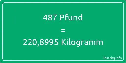 487 lbs bis kg - 487 Pfund bis Kilogramm