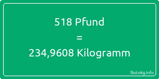 518 lbs bis kg - 518 Pfund bis Kilogramm