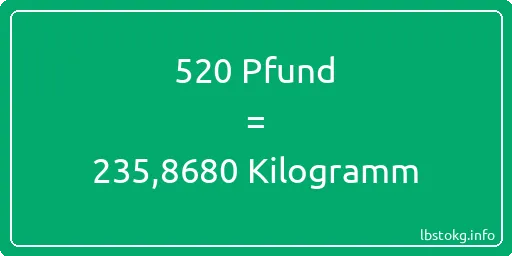 520 lbs bis kg - 520 Pfund bis Kilogramm