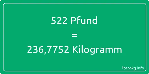 522 lbs bis kg - 522 Pfund bis Kilogramm