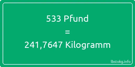 533 lbs bis kg - 533 Pfund bis Kilogramm