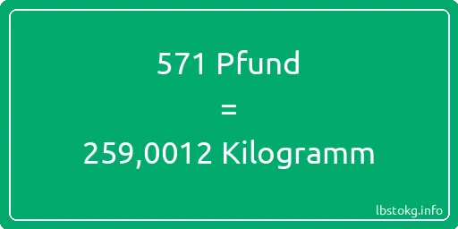 571 lbs bis kg - 571 Pfund bis Kilogramm