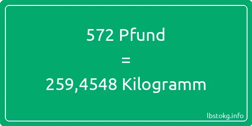 572 lbs bis kg - 572 Pfund bis Kilogramm