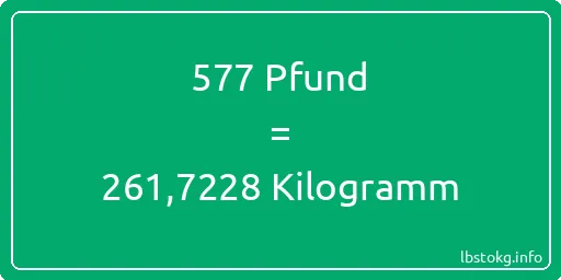 577 lbs bis kg - 577 Pfund bis Kilogramm