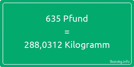 635 lbs bis kg - 635 Pfund bis Kilogramm