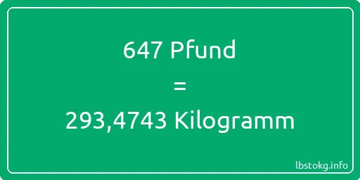 647 lbs bis kg - 647 Pfund bis Kilogramm